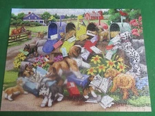Bits and Pieces 500 Piece Puzzle - Mischief at the Mailbox by Nancy Wernersbach