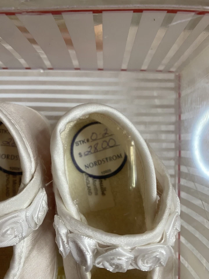 Niñas Nuevos con Etiquetas Sarah Louise Bebé Zapatos Bautizo Bautizo O Vestido Ocasión 4-8 Mos Foto 3 de 4