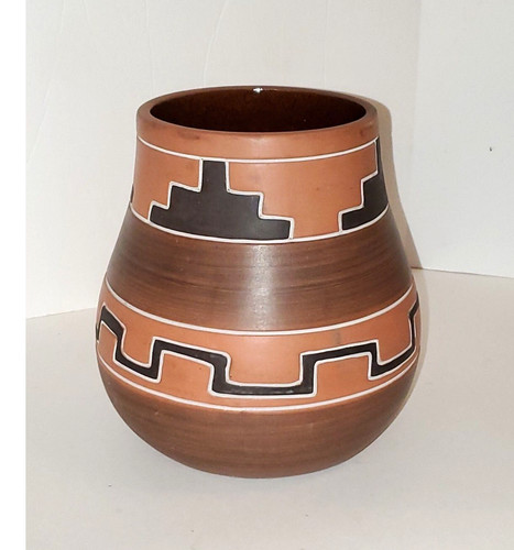 Handmade Mexican Art Pottery Piece Planter Artist Signed Southwestern Home Decor
