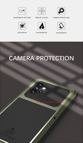 LOVE MEI Gorilla Glass Metal Silicone Hybrid Case Cover for Samsung A53 A34 A54 - Picture 3 of 18