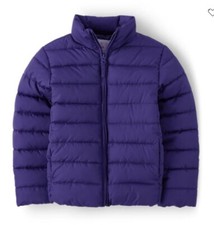 PURPLE PUFFER JACKET WITH KNIT BEANIE CAP SIZE 14