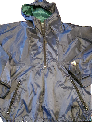 Helly Hansen Blue Pullover Windbreaker Jacket Packable Hooded Nylon Men's S