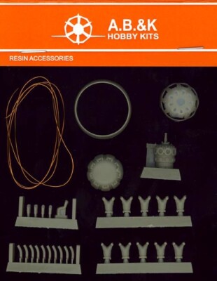 A.B.&K Models 1/48 NAKAJIMA KOTOBUKI Ha-1 ENGINE WITH EXHAUST TYPE 1 Resin Set