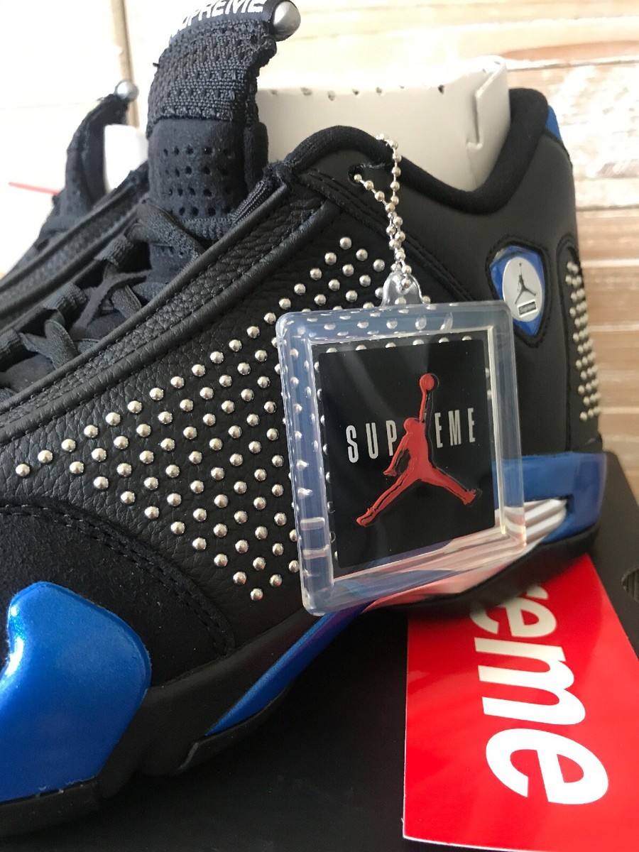 NEW SOLD OUT! Supreme x Air Jordan XIV 14 (Size 9.5) Blue Black