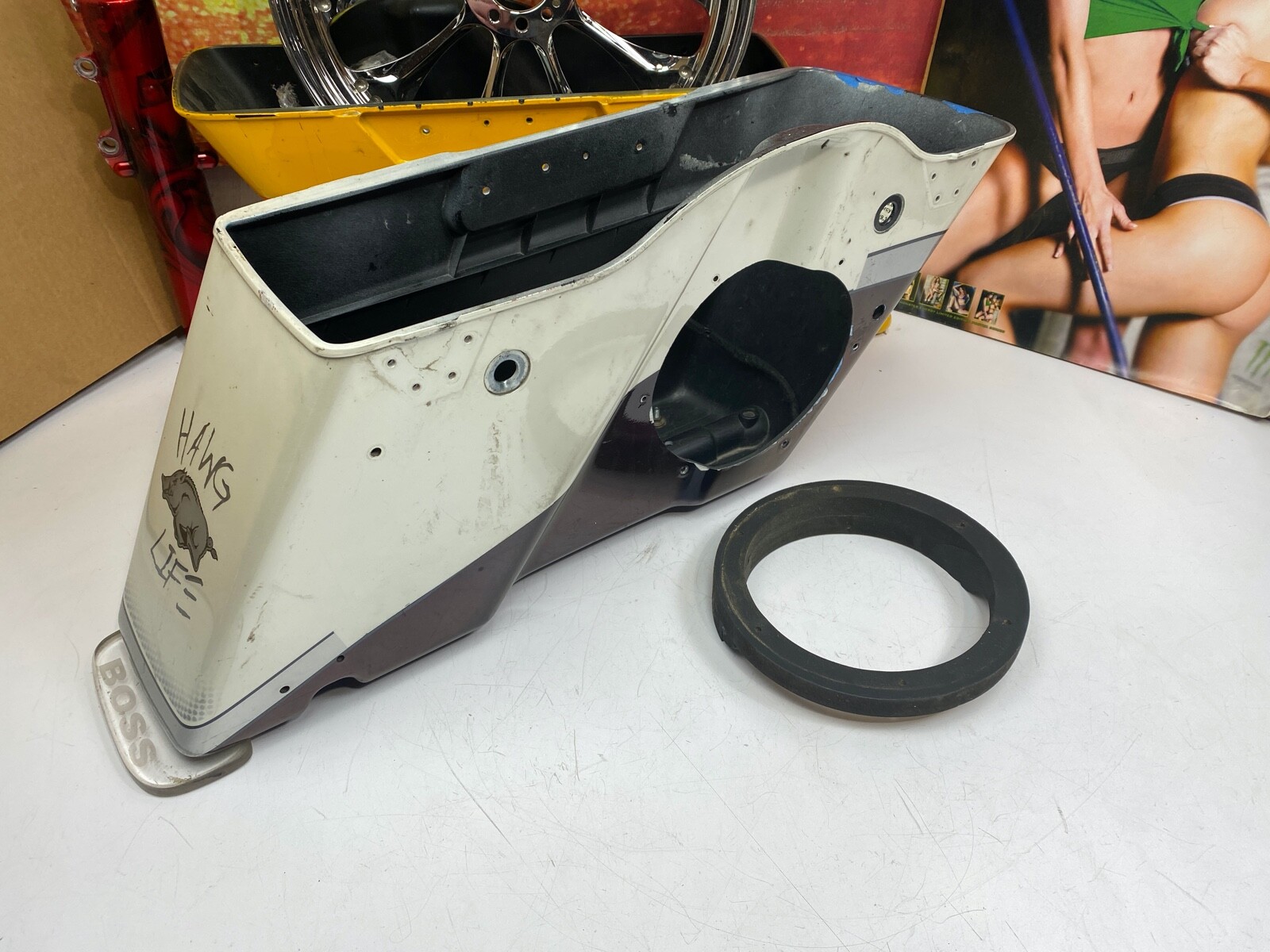 OEM Harley 97-13 Touring "Hawg Life" Left Side Saddlebag Bottom