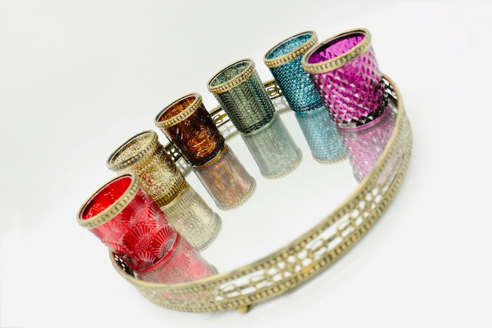 3er SET Windlicht Teelichtglas Orientalisch Antik Vintage Deko aus Glas/Metall - Bild 2 von 3