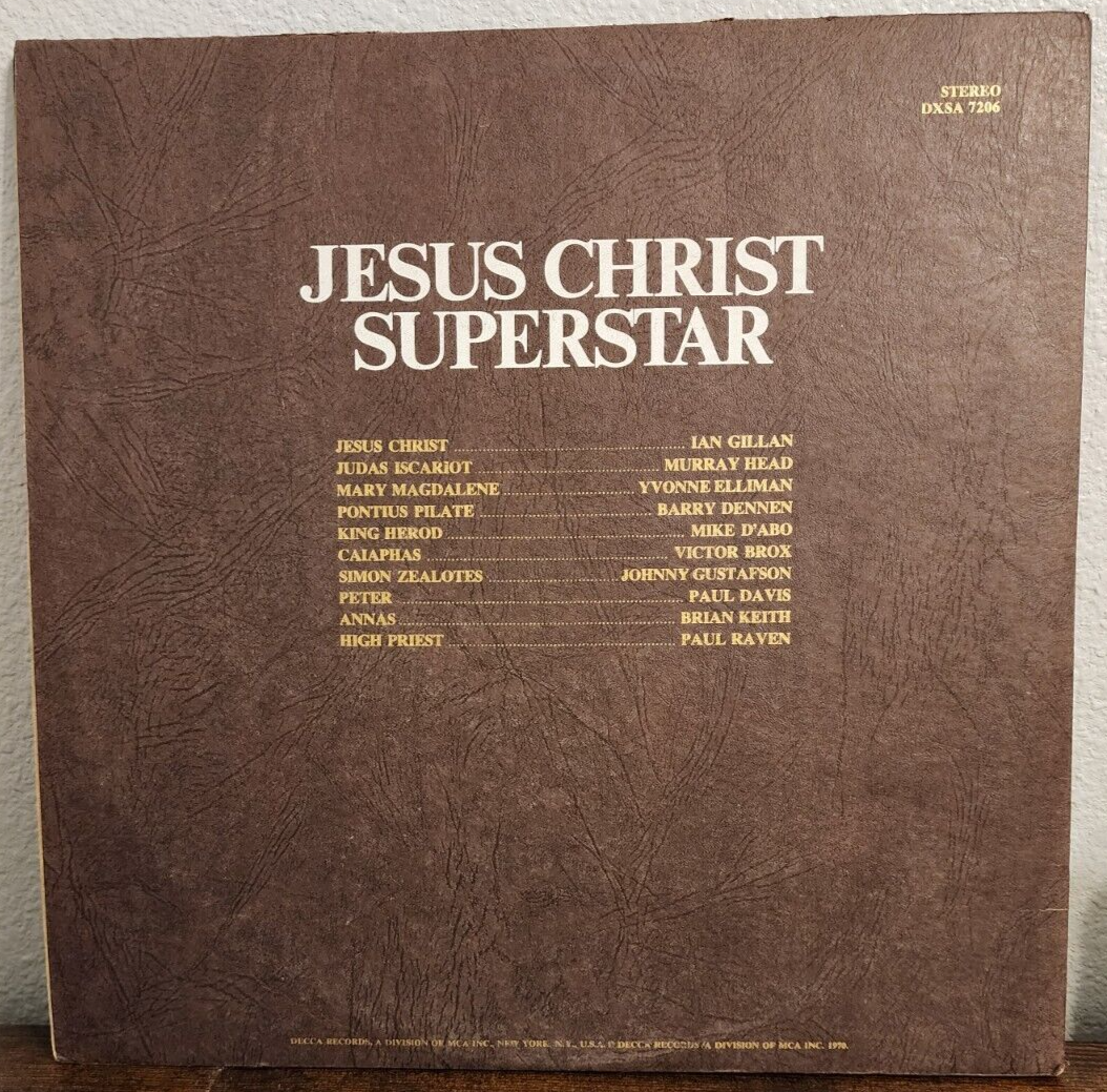 JESUS CHRIST SUPERSTAR A ROCK OPERA DOUBLE VINYL LP 1970 Decca