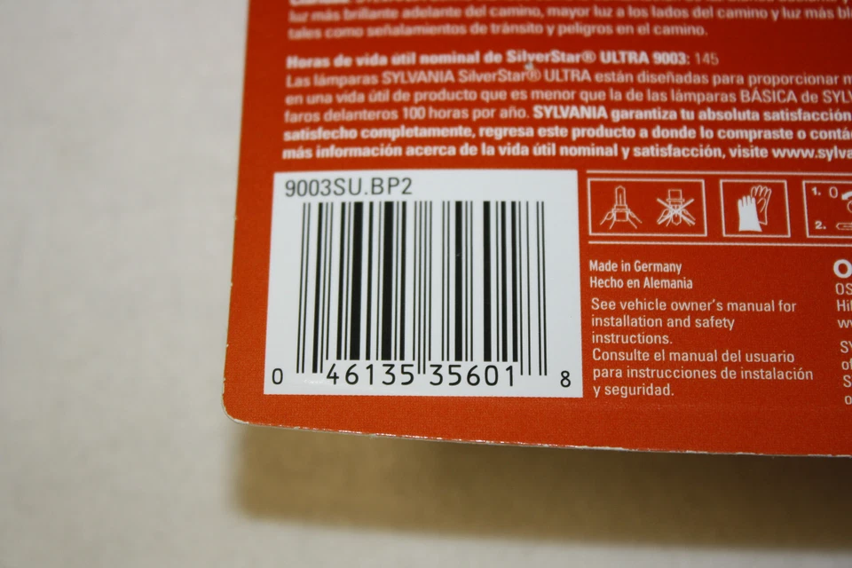 Juego de pares de bombillas de faros de alto rendimiento Sylvania Silverstar ULTRA 9003/H4 NUEVO Foto 4 de 4