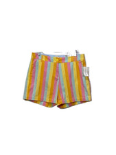 NWT CROWN IVY Womens Rainbow Stripe Caroline Shorts Size 8 Colorful Summer NEW