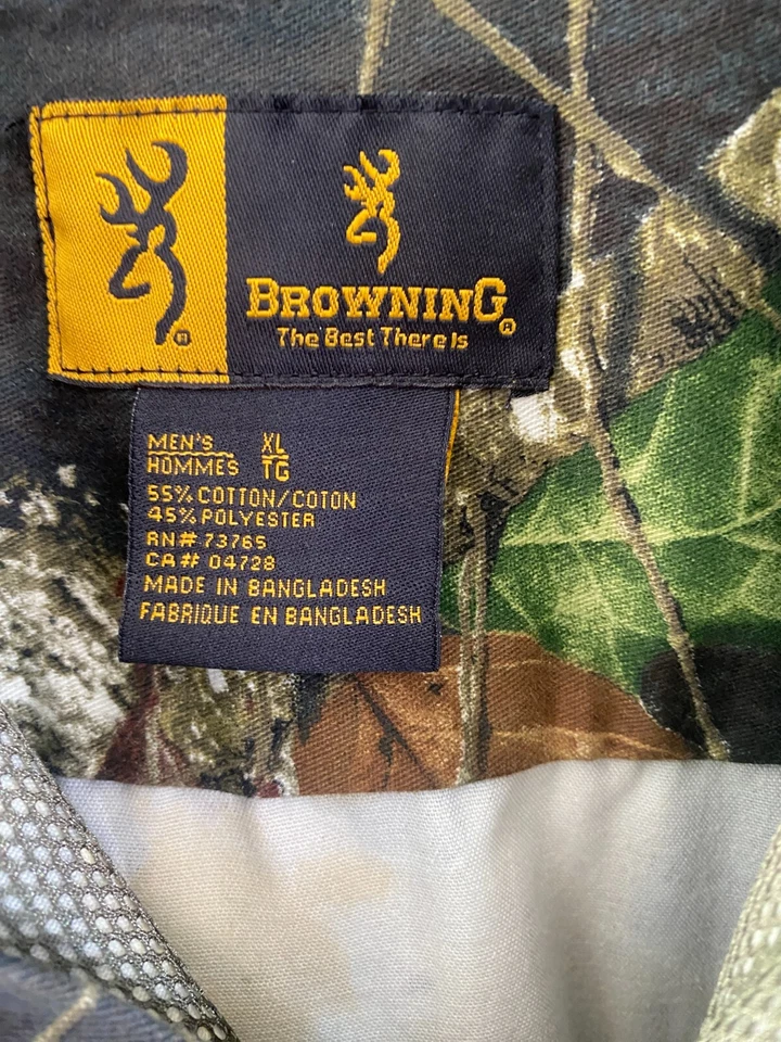 Browning Button Up Shirt Mens Size XL Long Sleeve Mens Camouflage - Image 3 of 4
