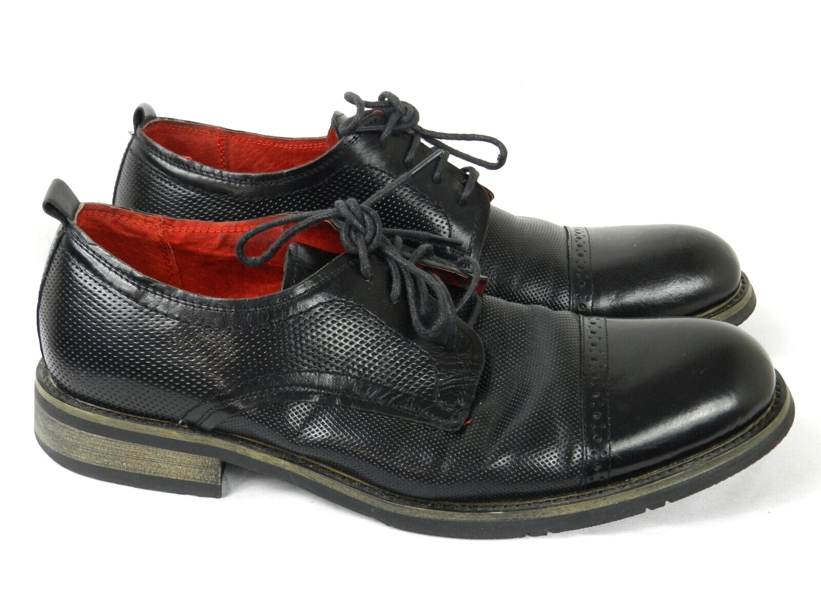 SAOLA Steve Madden Dress Shoes Mens 9.5 Oxford Derby Black Leather