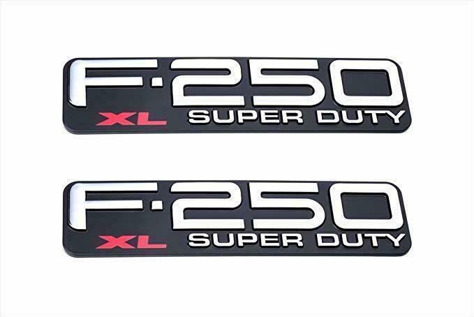 99-04 Ford F250 XL Super Duty Fender Emblem F81B-16B114-L Nameplate Logo Set