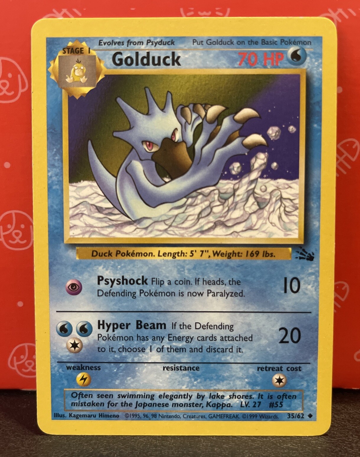 Pokémon TCG Golduck Fossil 35 Unlimited Uncommon Card