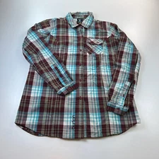 Burton Dry Ride Button Up Shirt Womens Large Plaid Colorful Outdoors Ski