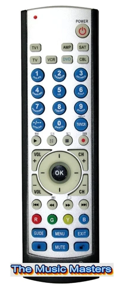 Universal 6 Vías LED HDTV Smart TV Control Remoto 6 Dispositivos TV, Cable, VCR, DVD Foto 3 de 4