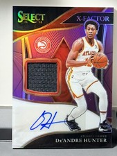 Deandre Hunter 2021-22 Select X Factor Game Worn Patch Auto  /49 Basketball