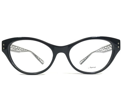 Sama Eyeglasses Frames JOSETTE ONYX Black Clear Gray Cat Eye Full Rim 53-18-135