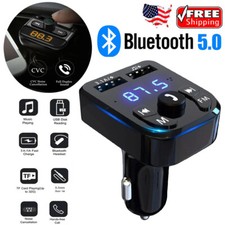FM Transmitter Car Bluetooth Adapter MP3 Player LED Display Hands-free Calling