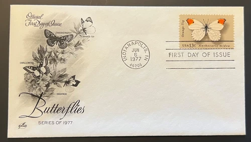BUTTERFLIES JUN 6 1977 INDIANAPOLIS IN FIRST DAY COVER (FDC) BX2