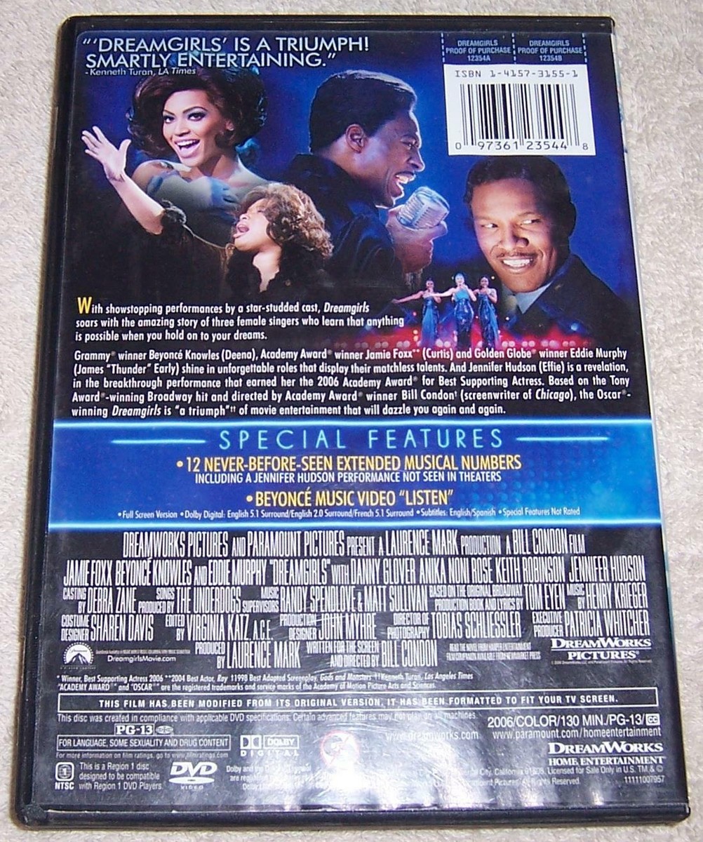 Dreamgirls DVD Jamie Foxx Beyonce Knowles Eddie Murphy 97361235448
