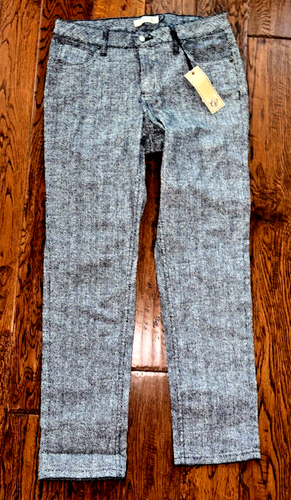 Christopher Blue Isabel Jeans Womens 10 Navy & White Mid Rise Skinny Ankle Crop