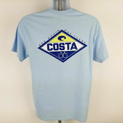 Costa Del Mar Men's T-shirt Size Medium Light Blue TN5