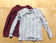 Size Medium 8 Boys Long Sleeve T-shirt Set, Cat  Jack, Stripe/Grey/Burg