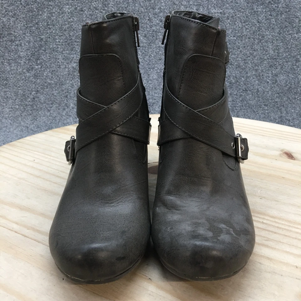 Reaction By Kenneth Cole Boots Womens 9M On The House Heels Ankle Booties Gray - Image 4 of 4