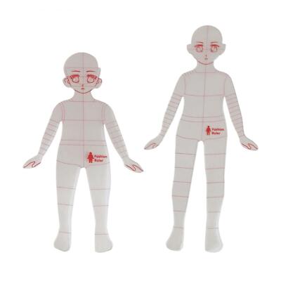 2x Mode Vorlage Lineal Muster Macher langlebig Mode Illustration Lineale