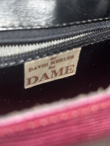 David Mehler for Dame Burgundy snakeskin clutch evening bag purse - Picture 6 of 9