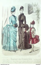 J.Demoiselles 1884 Fashion Engraving # 4497 (Old Fashion Plate)