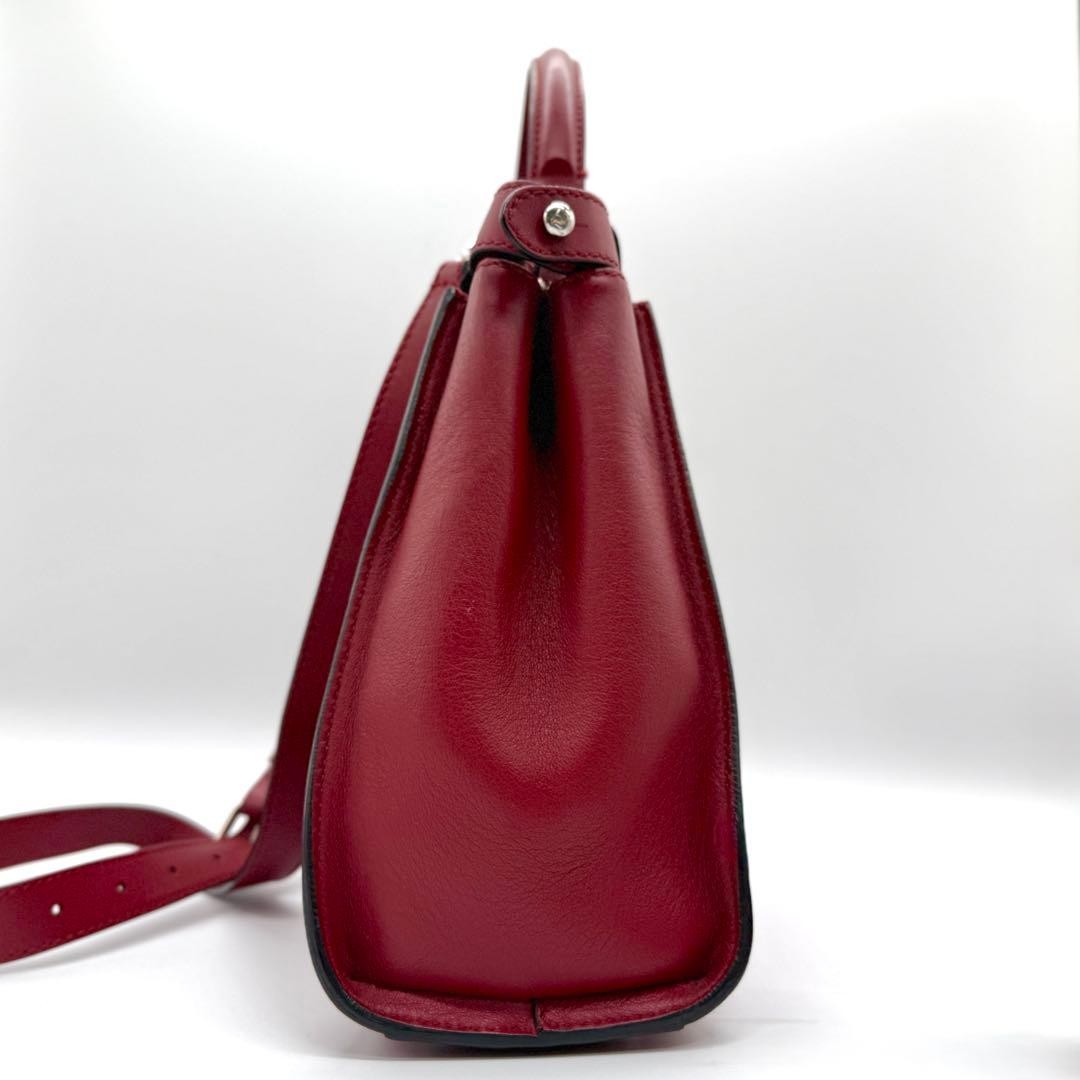 Fendi Leather Python Peekaboo Shoulder Bag Dark R… - image 4