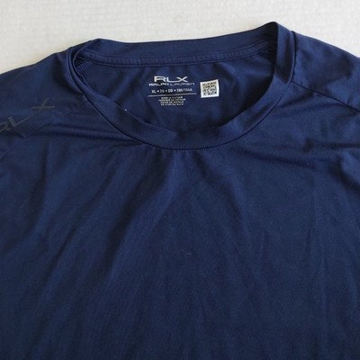Ralph Lauren RLX Golf Performance T Shirt Mens XL Navy Blue Stretch Short Sleeve