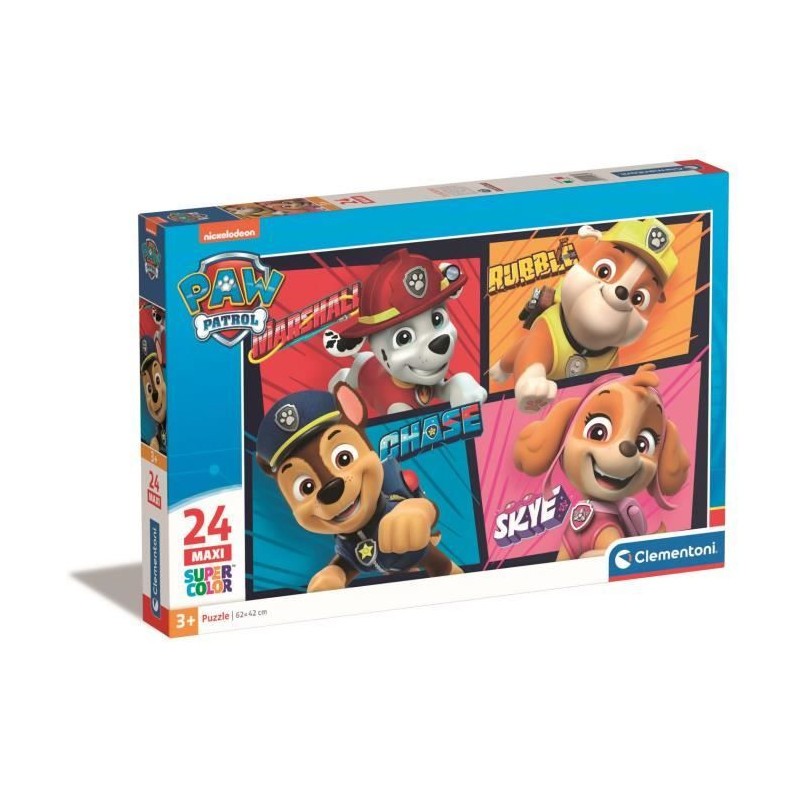 Puzzle 24 pieces Pat' Patrouille Clementoni en carton rigide et extra large