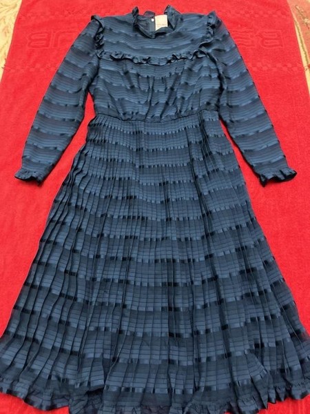 Women Nina Ricci Dress Navy Silk 38 / M / 46