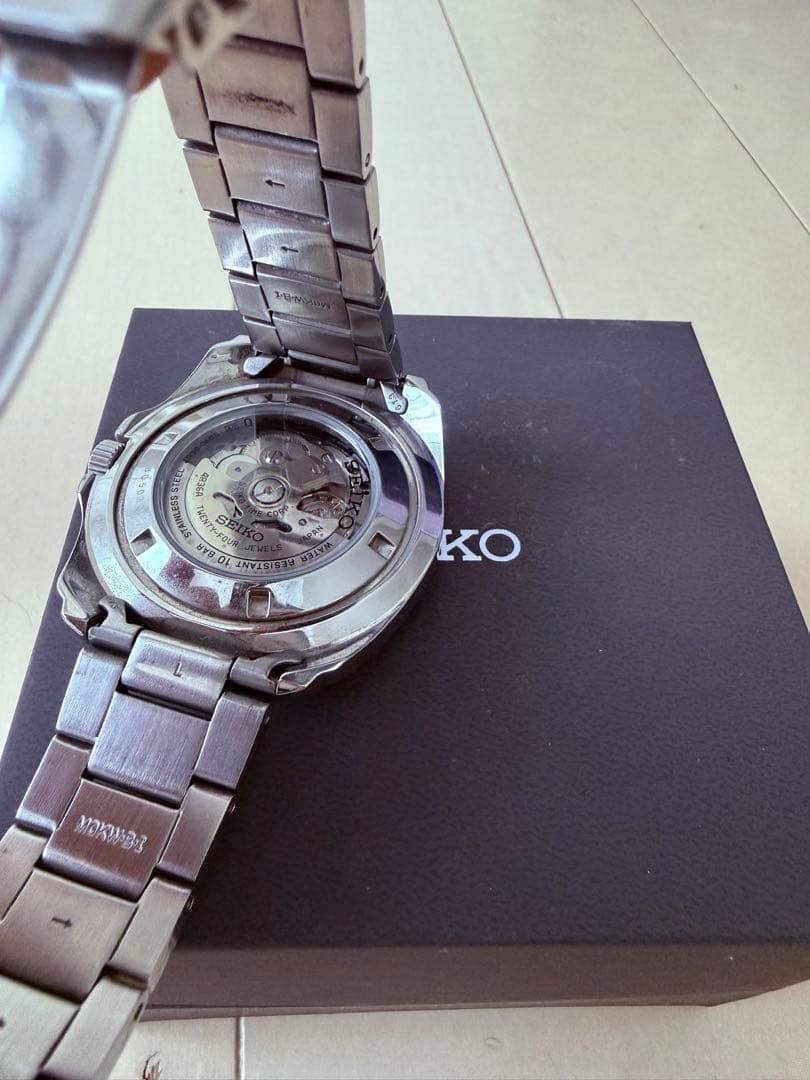Seiko SRPB35JI Automatic Watch Men's Sports 5 Black/Silver Rotating Bezel Used image 4