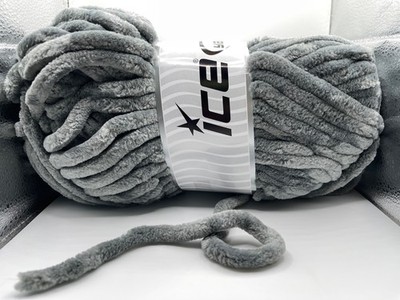 Grey Chenille Superbulky 64519 Ice Yarns Microfiber 200gr (7.05oz) 87yds