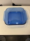 Pyrex Cobalt Blue Baking Dish 2 Qt 8x8x2 USA 222 Vintage Glass Casserole Pan