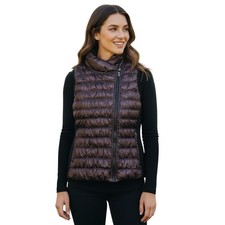 Calvin Klein Performance Vest Womens XL Purple Quilted Down Puffer Zip Pockets