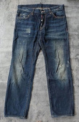Dsquared２Denim Painted Dark Blue Grunge Men's Denim   Rare   Popular Brand   Pop