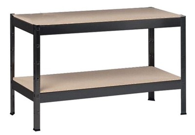 SCHULTE Regalwelt Schwerlastregal mit 2 Holzböden 43x100x40 cm (HxBxT), schwarz