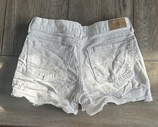 Abercrombie Fitch White Denim Shorts Kids Size 15/16 Adjustable Waist