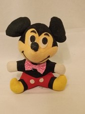 Walt Disney Productions Vintage Mickey Mouse Stuffed Animal Plush Toy 7" Tall
