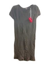 Poof Dress Junior Girls sz S/M Bodycon Gray Stretch Snug Body Fit Cut Out NWT 