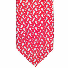 VINEYARD VINES Silk Tie-Red with lacrosse sticks-x-long 60.5" x 3 1/4" - EUC