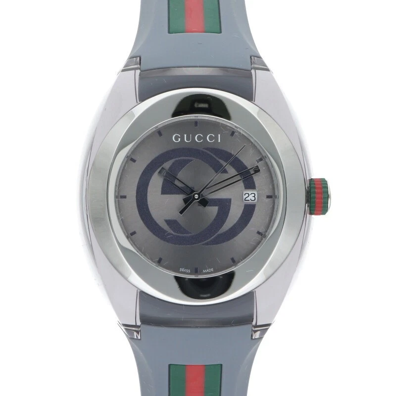 Montre Gucci 137.1 Ya137109A évier Ss plastique Qz grise 923052 Bs99 accessoires occasion