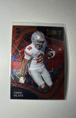 2022 Panini Select Draft Picks - Field Level Chris Olave #105 Red Lazer Prizm...