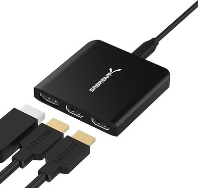 SABRENT USB C auf Dual HDMI Adapter + Displayport Adapter 8K@30Hz 4K@60Hz Extern