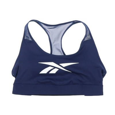 Reebok Women's Plus Size Sports Bra Lux Medium Support Logo Navy 1X New
