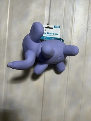 CHARMING PET Outward Hound Latex Rubber Balloon Dog Squeaky Dog Toy, Large 8” Purple Elephant